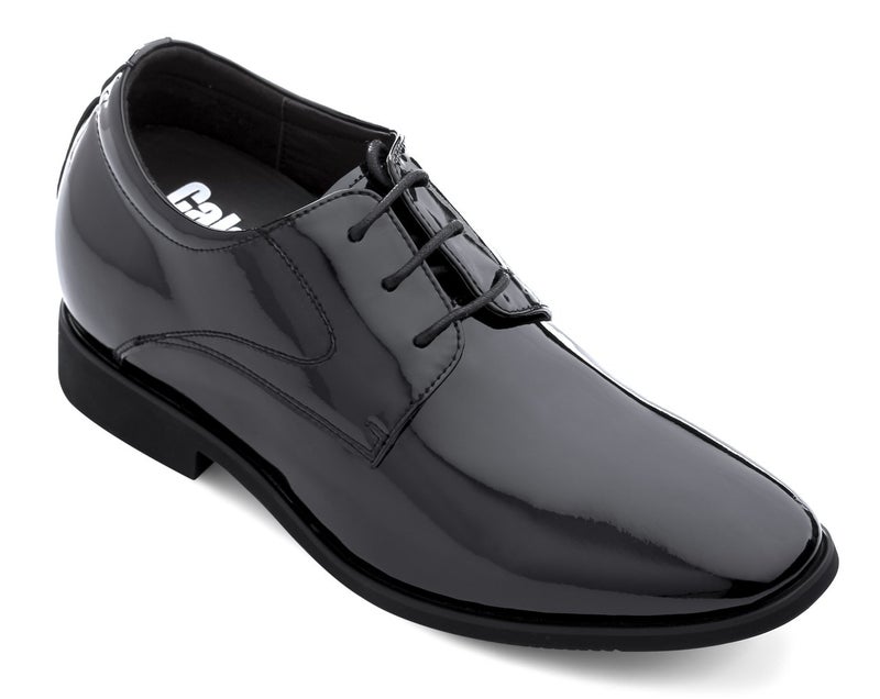 Calden Men's Invisible Height Increasing Elevator Shoes - Black Patent Leather Lace-up Formal Tuxedo Oxfords - 3 Inches Taller - K911929 - Size 6.5 D(M) US - Image 3